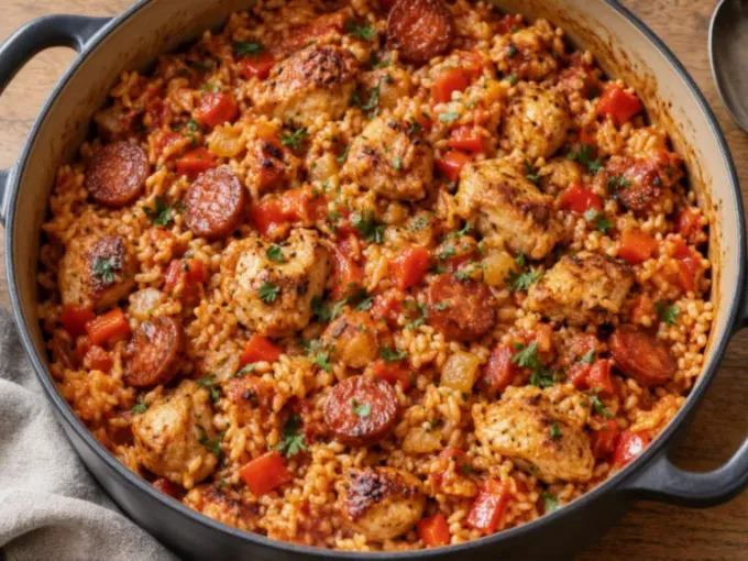 One-Pot Chicken Thigh & Chorizo Rice